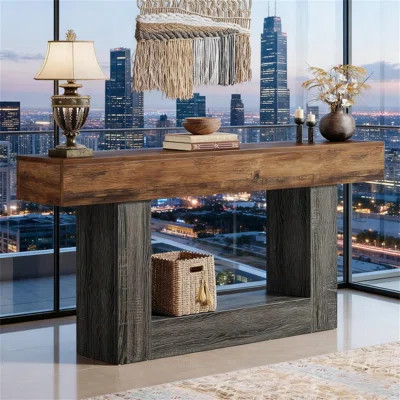 Wooden Console Table, Narrow Long Wood Sofa Table, Living Room Table Rectangular Sofa Table Behind The Couch | Wayfair North America