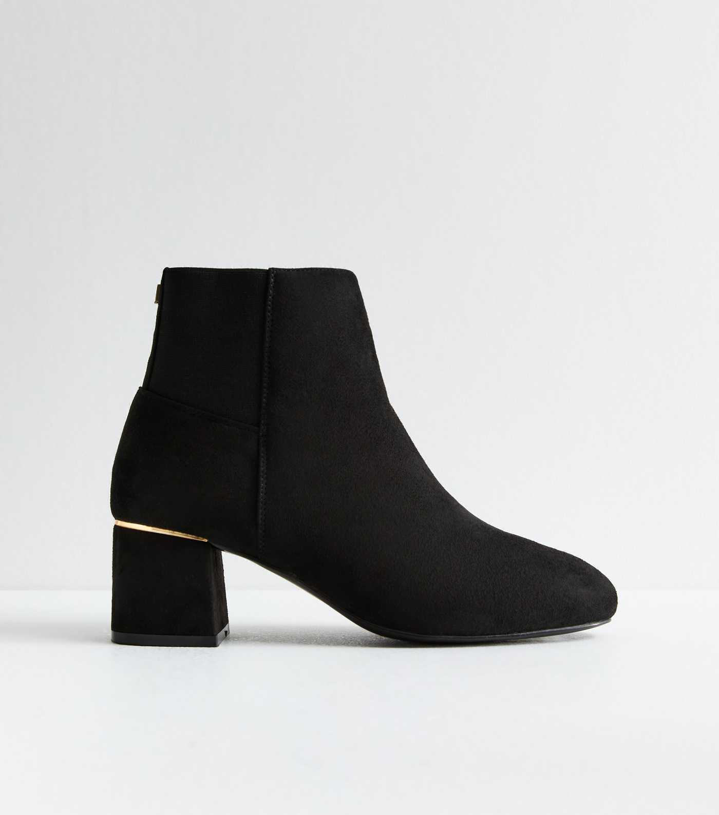 Wide Fit Black Suedette Ankle Boots | New Look | New Look (UK)