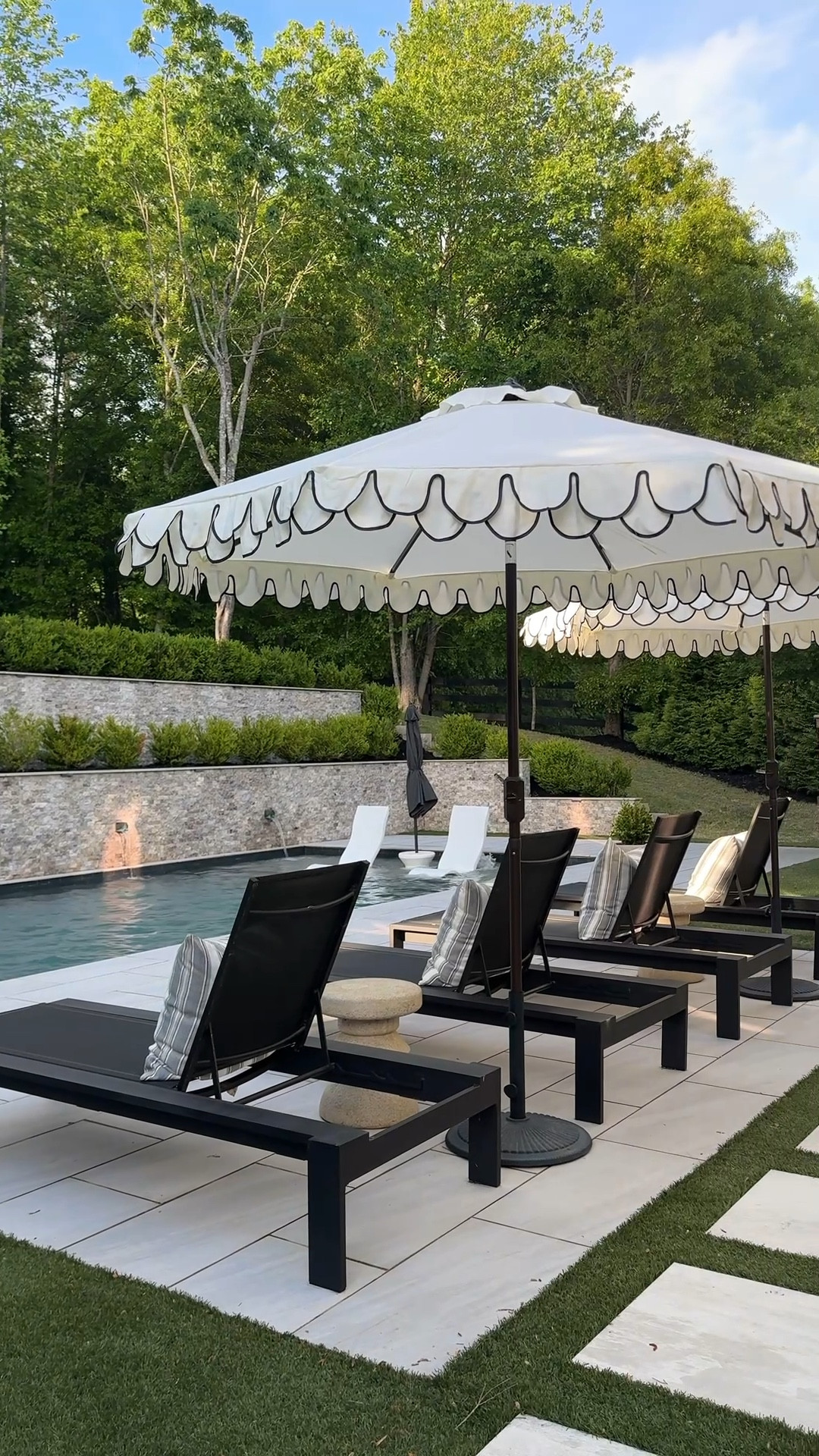 These scalloped edge outdoor umbrellas from Wayfair are at such a fantastic deal right now! Plus, they (and everything for the 3-day Way Day sale) ship free. Up to 80% off site wide. I can’t choose a favorite color but think I’ll be going back for a third neutral with black trim for our pool sunshelf! @Wayfair #wayfair #wayday #ad #wayfairpartner

#LTKHome #LTKSaleAlert