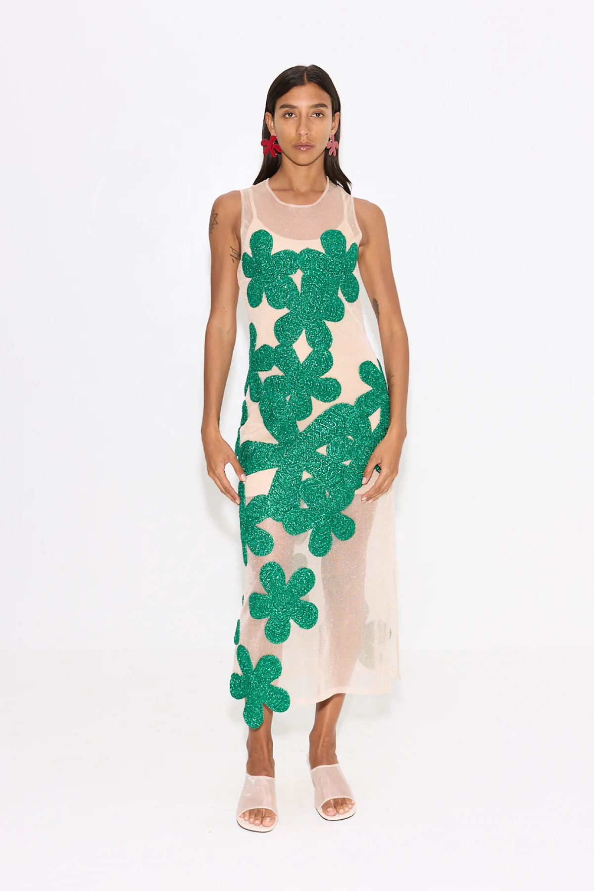 Hibiscus
           Crochet Dress in Gummy Green | Simon Miller