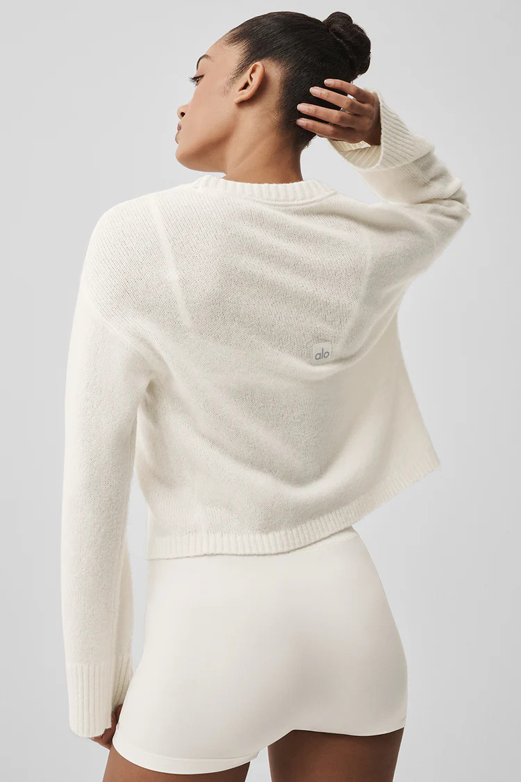 Wool Cashmere New Class Tie Cardigan - Ivory | Alo Yoga