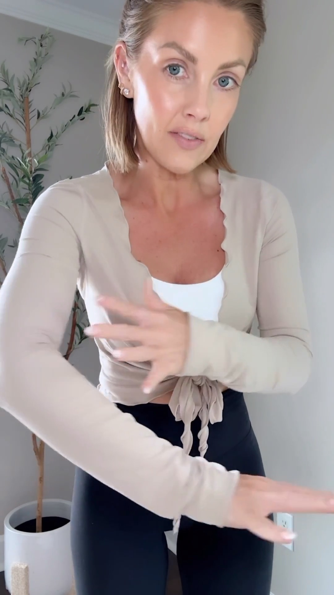 Small Amazon wrap top (light coffee) / Small sports bra / XS leggings

#LTKootd #LTKSeasonal #LTKPetite