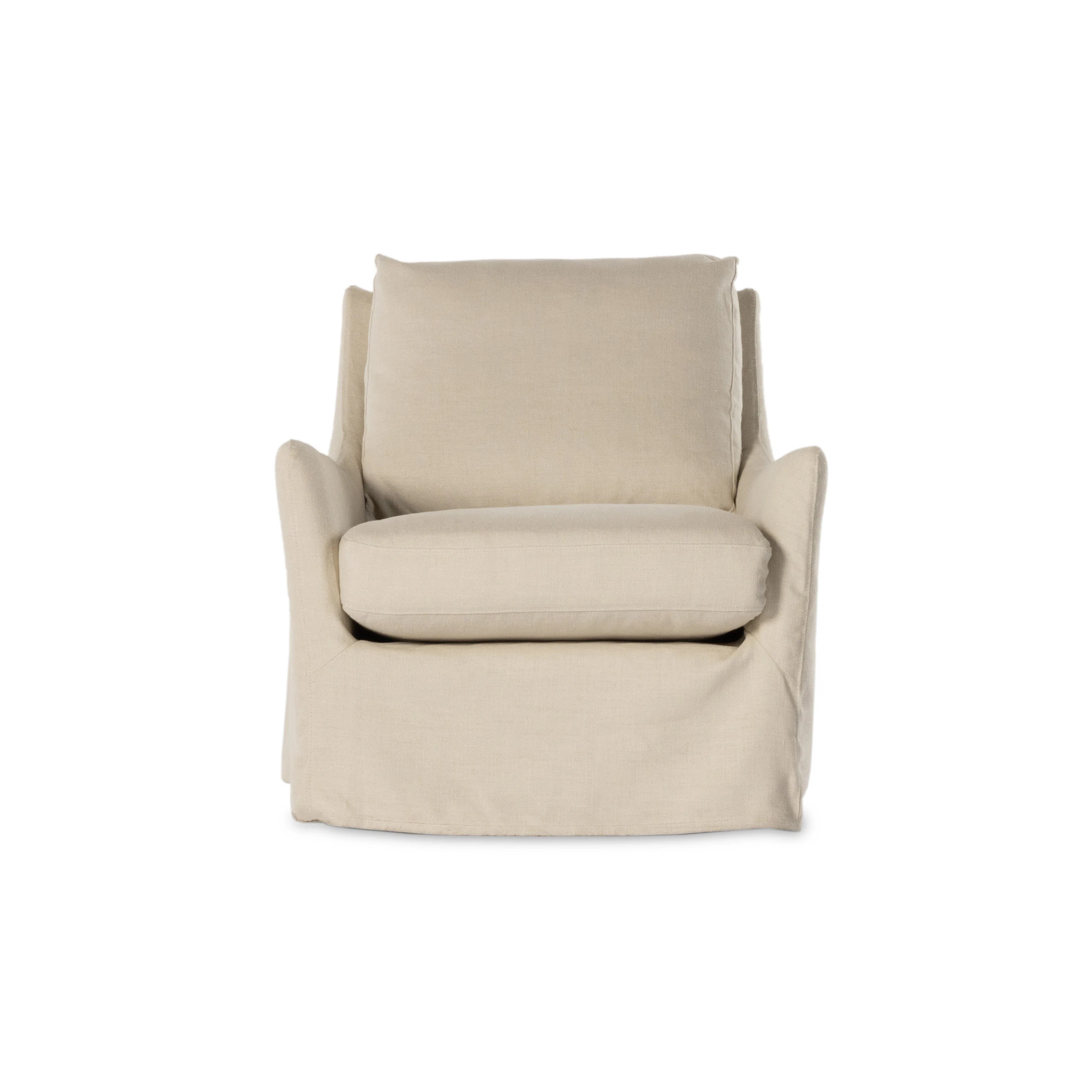 Gracie Oaks Arshawn 33" W Linen Swivel Armchair in Brussels Natural | Wayfair | Wayfair North America