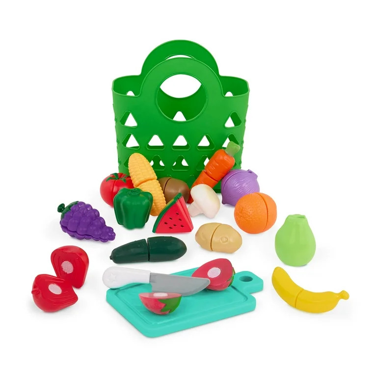 Battat Market Chop & Prep Plastic Set with Multicolor Play Food Board and Knife, Toddler and Pres... | Walmart (US)