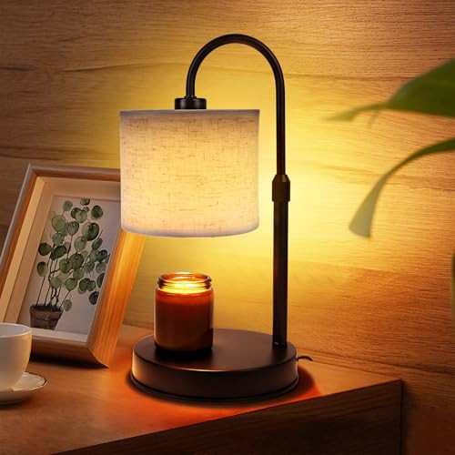 Ranjioer Dimmable Candle Warmer Lamp，Fragrance Candle Lamp Warmer with Timmer and Adjustable Pole,Candle Warmer with 2 * 50W GU10 Bulbs for Scented Candles,Home Decor Christmas Warming Gift(Linen) | Amazon (US)
