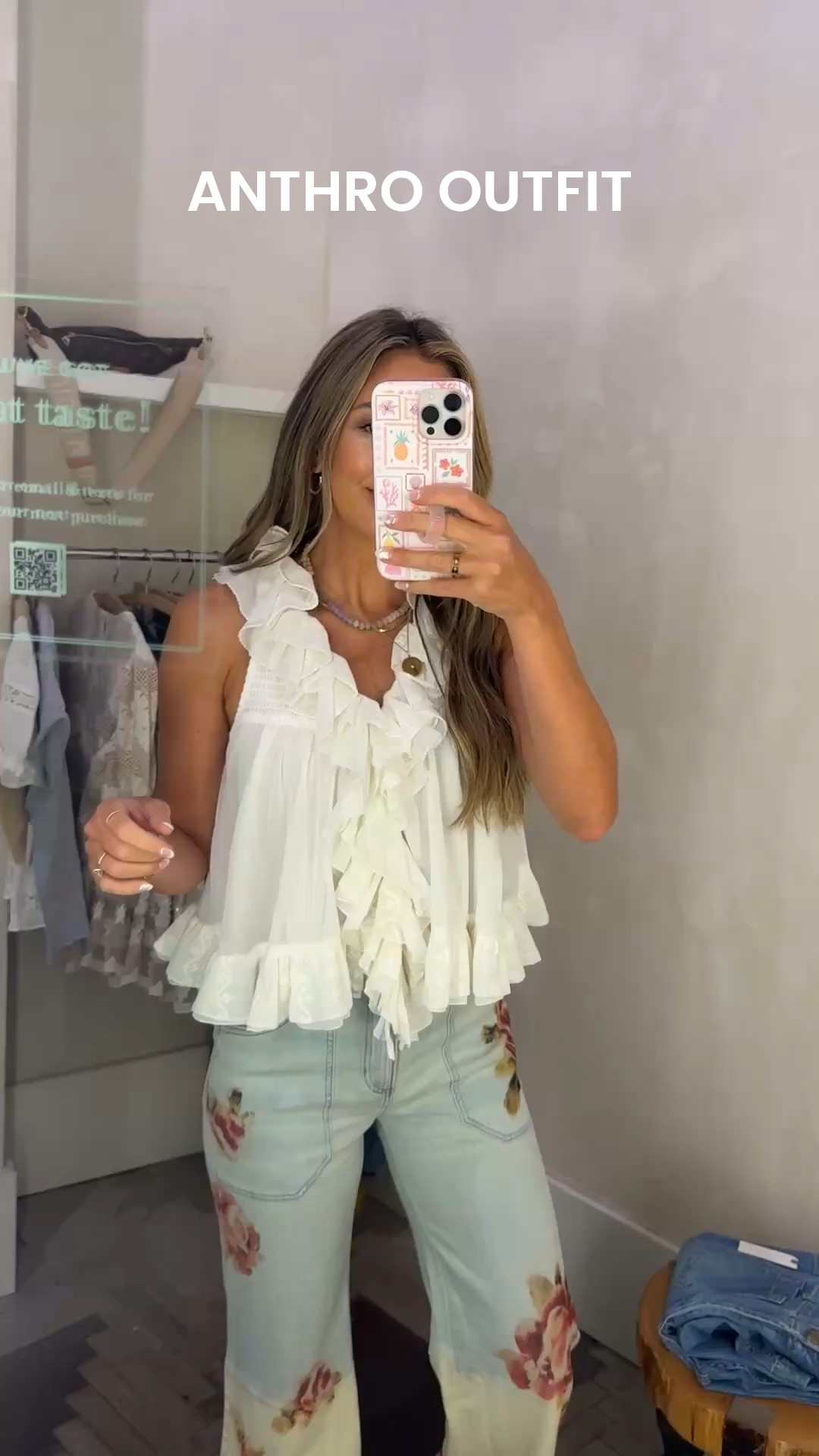 The cutest floral printed jeans and boho style top from Anthro!! Both fit true to size. I have a 27. If between size down! 

#LTKSeasonal #LTKStyleTip #LTKFindsUnder100