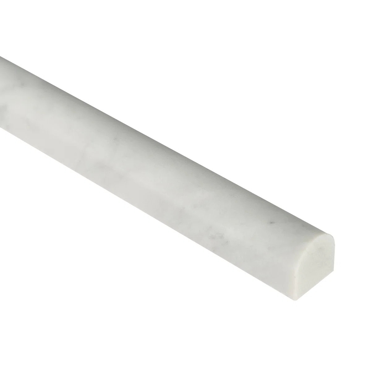 Carrara White 0.75 in. x 12 in. Honed Marble Pencil Molding Tile Trim | Wayfair North America