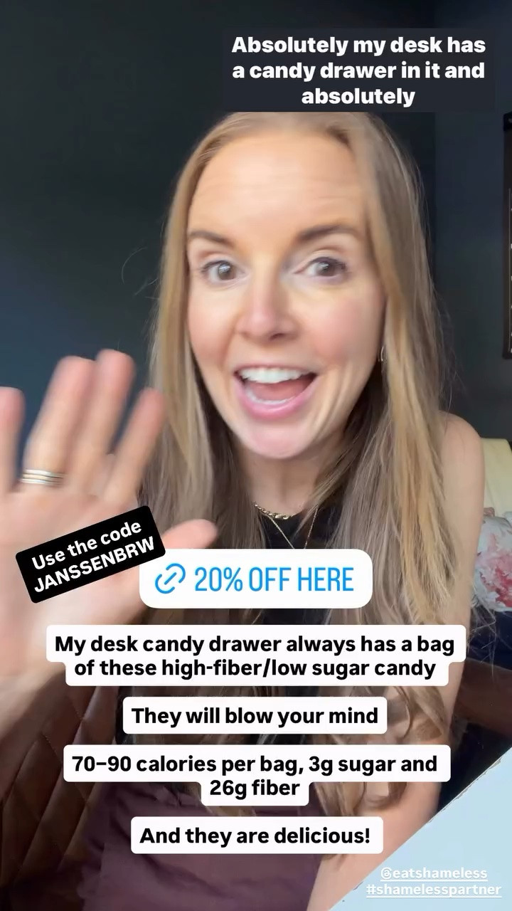 Of course my desk has a candy drawer - and this is what I keep in it! 

Use the code JANSSENBRW @eatshameless #shamelesspartner