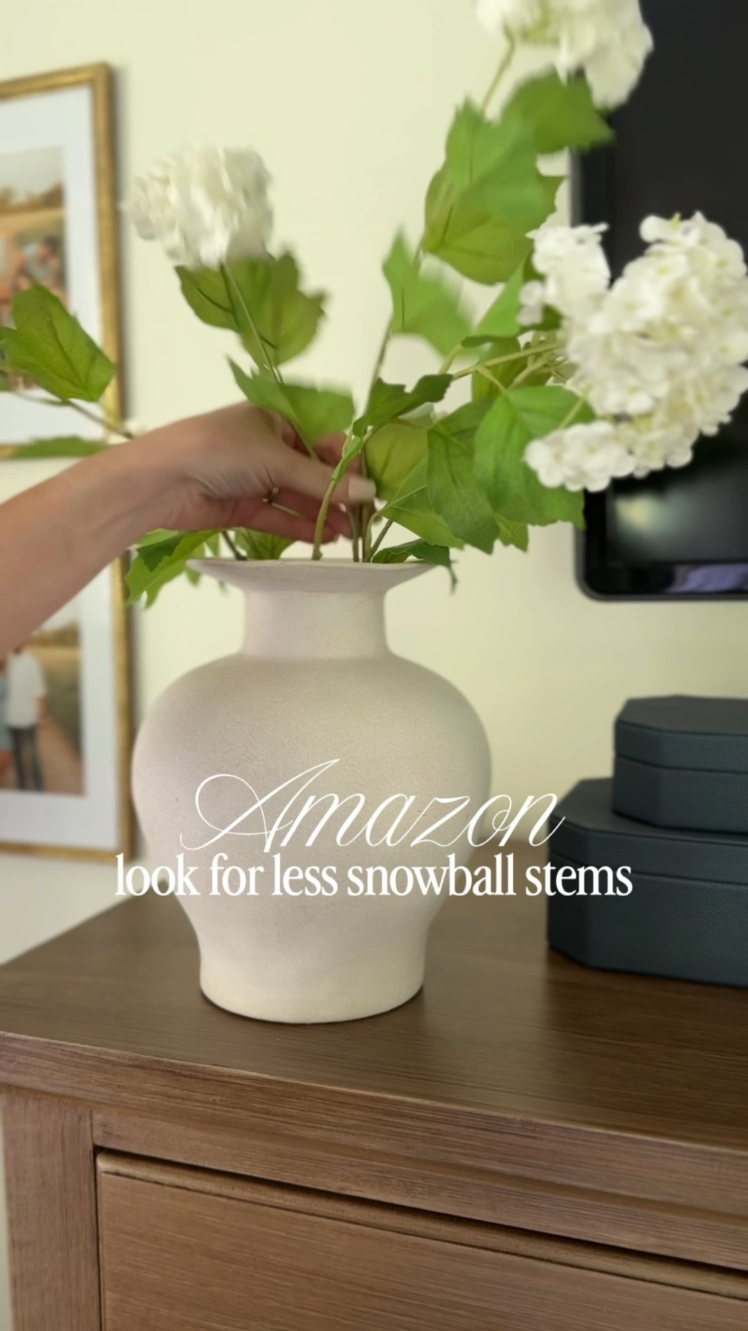 These Amazon snowball hydrangea stems are such a good option if you love that full, realistic look for spring and summer. 

If you’re looking for a more budget friendly option, these are a great place to start and are solid look for less for the more splurgy but still beautiful Afloral snowball hydrangea. 

I’ll link both so you can choose what works best for your home. 

Our vase has been discontinued but I’ll link similar options. 

I used 8 stems in this arrangement.  

#LTKSeasonal #LTKHome