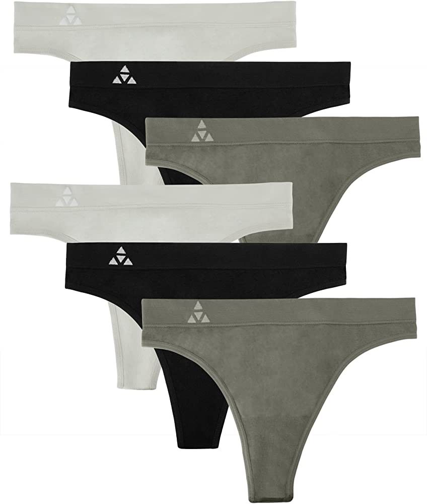 Balanced Tech Women's 6-Pack Quick Dry Breathable Seamless Thong Panties Underwear | Amazon (US)