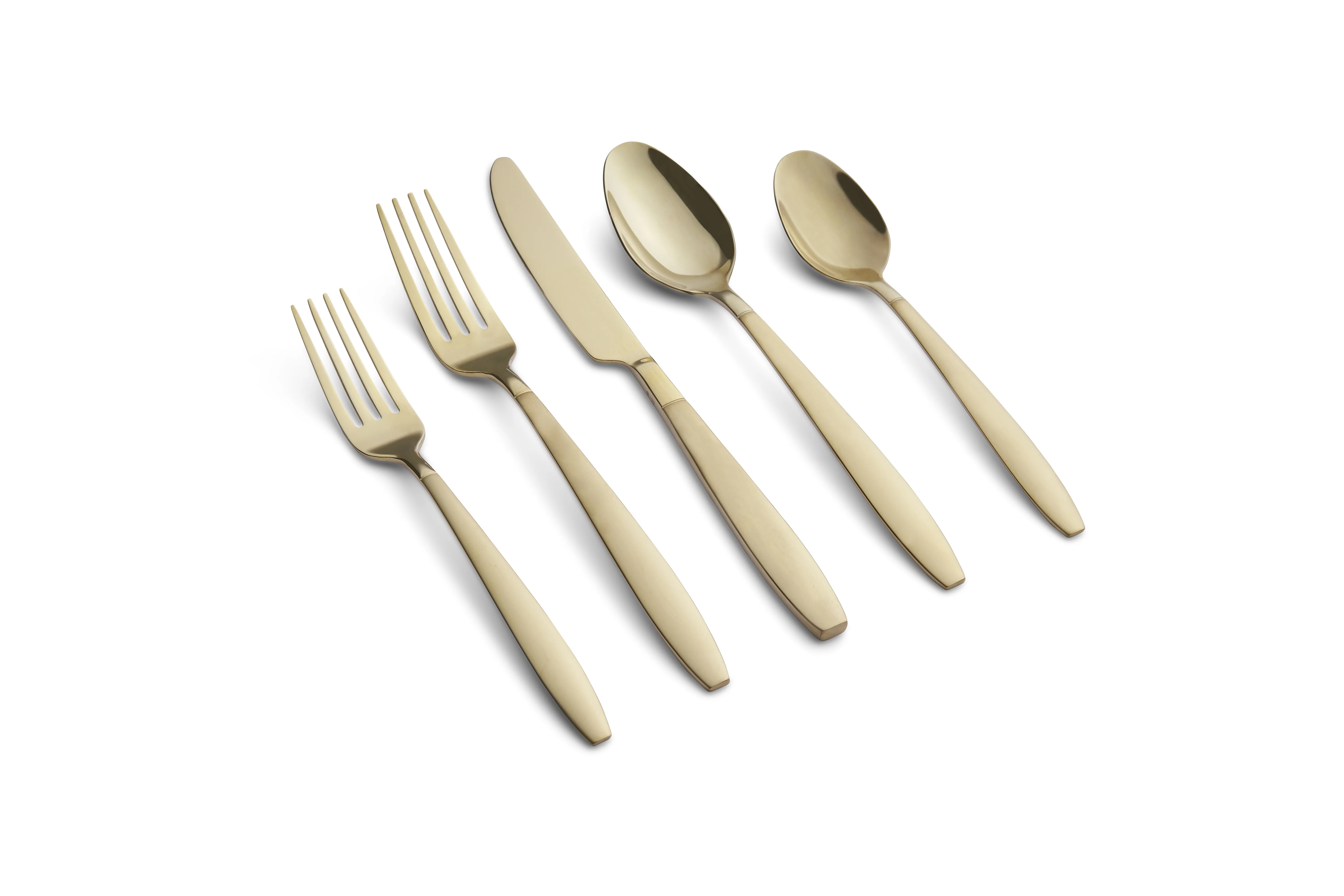 Graze by Cambridge Mathison Champagne Sand & Mirror 18/0 Stainless Steel 20-piece Flatware Set, S... | Walmart (US)