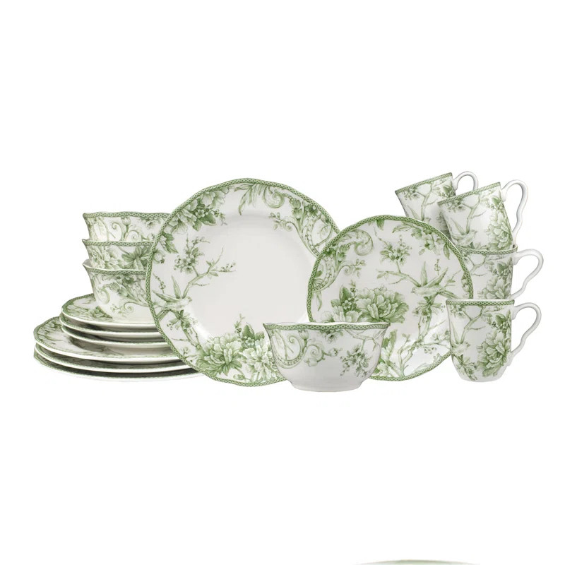 Edmund Porcelain China Scalloped Dinnerware - Set of 16 | Birch Lane