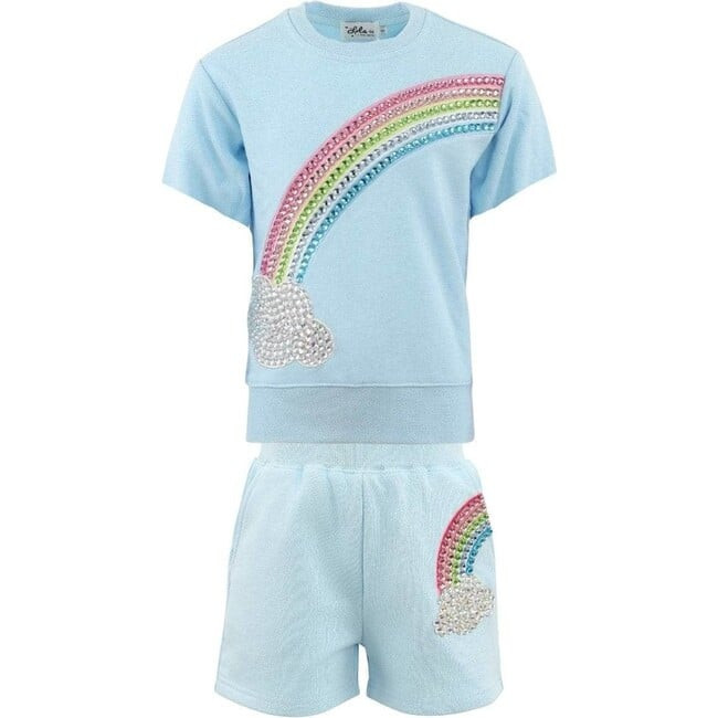 Lola + The Boys | Crystal Rainbow Sky Short Set (Multicolor, Size 3Y) | Maisonette | Maisonette