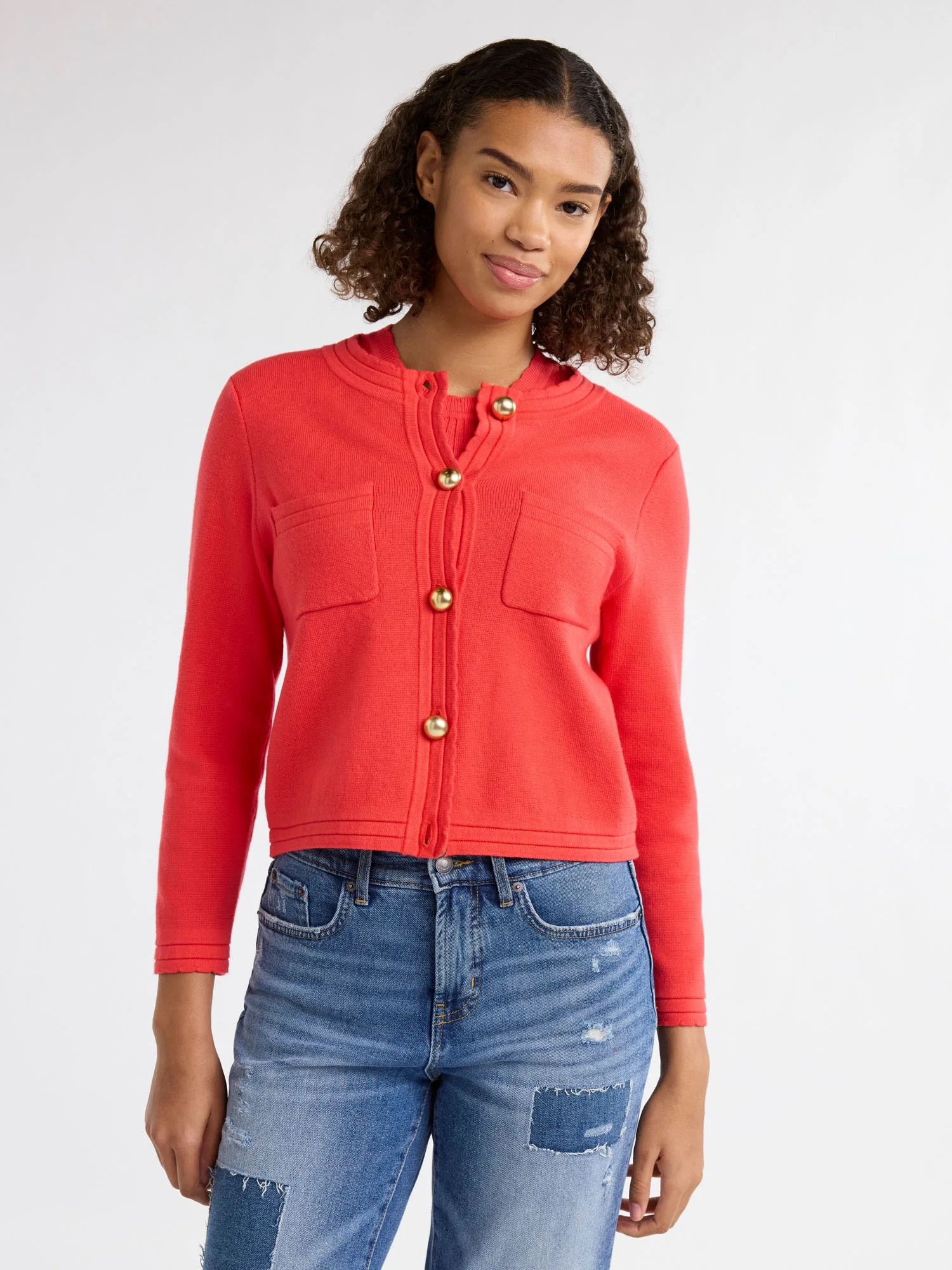 Free Assembly Women’s Pocket Cardigan Sweater with Long Sleeves, Midweight, Sizes XS-XXXL | Walmart (US)