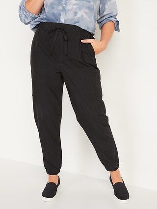 High-Waisted Poplin Tapered Jogger Cargo Pants for Women | Old Navy (US)