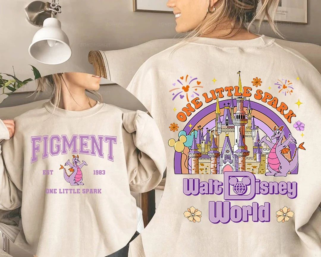 Vintage Figment Shirt, Figment Est 1983 Shirt, One Little Spark Shirt, Retro Walt Mickey World Sh... | Etsy (US)