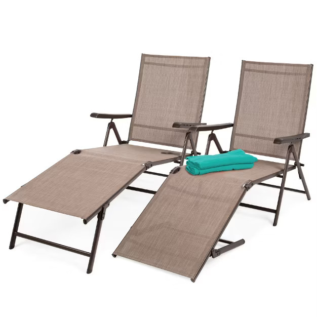 Best Choice Products Set of 2 Outdoor Patio Chaise Lounge Chair Adjustable Folding Pool Lounger w... | Target