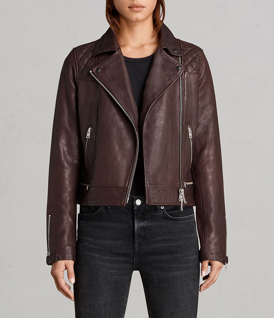 "Conroy Leather Biker Jacket" | AllSaints (US)