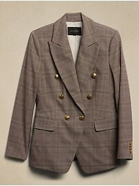Double-Breasted Plaid Blazer | Banana Republic Factory