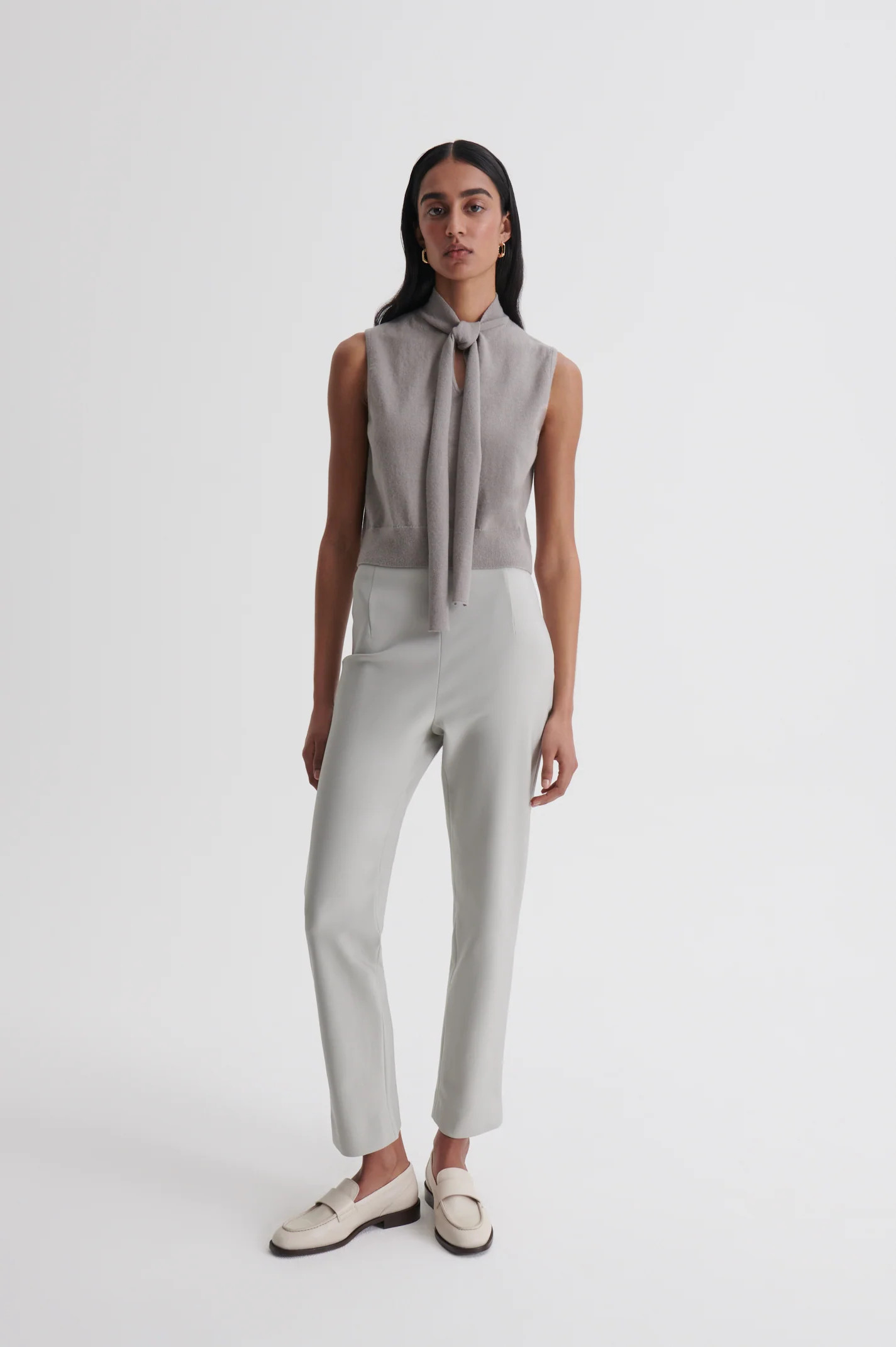 CASHMERE TIE SLEEVELESS TANK - ARMY - Scanlan Theodore | Scanlan Theodore AU