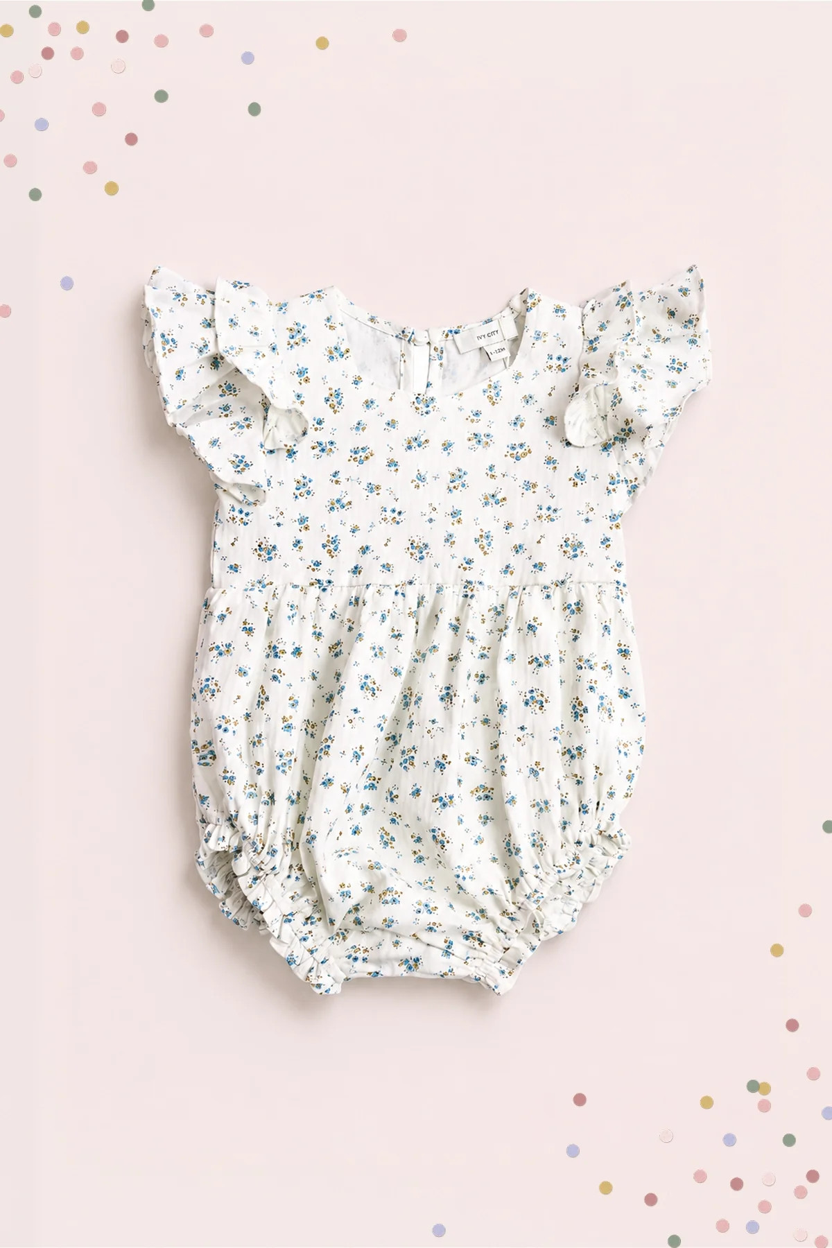 Baby Hattie Romper in Madeline Blue | Ivy City Co