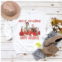 Nsync Merry Christmas, Happy Holidays, Christmas Crewneck Sweatshirt, Holiday Sweatshirts, Ships in 24 Hours Or Less | Etsy (US)