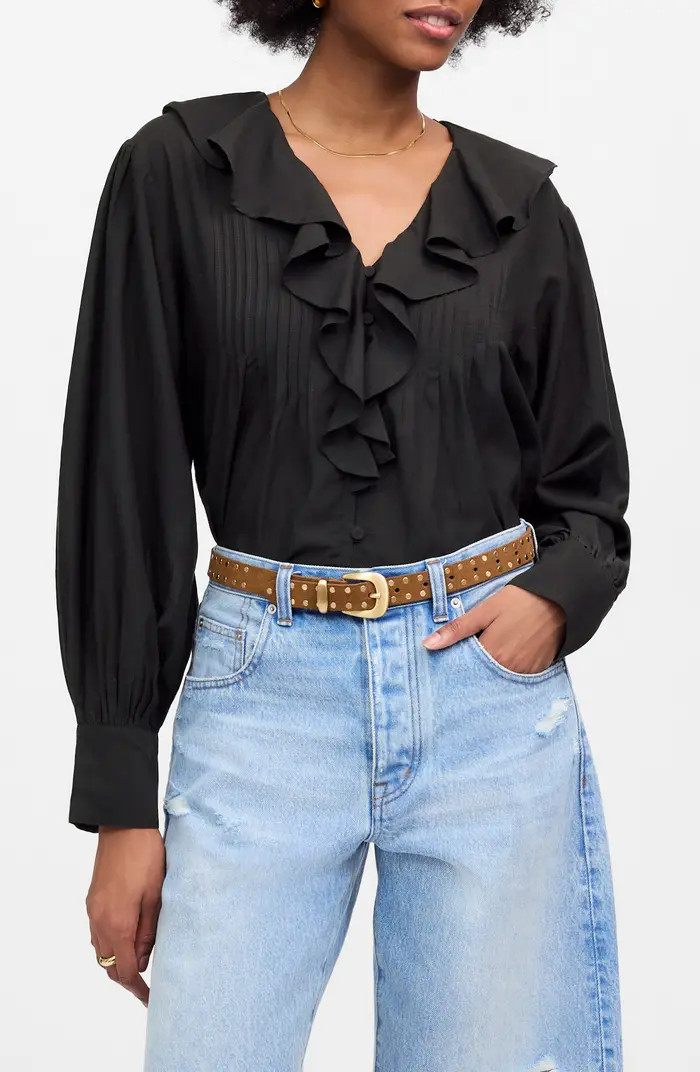 Ruffle Pintuck Long Sleeve Top | Nordstrom Rack