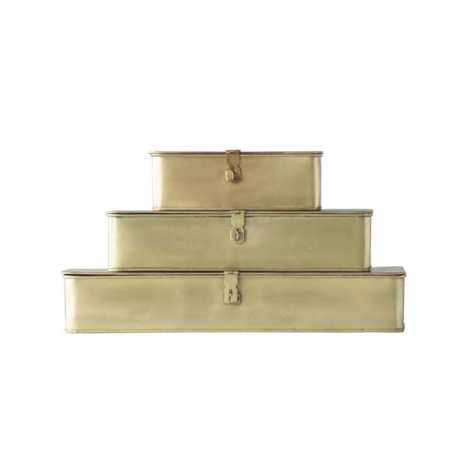 Gold Metal Letter Boxes, Set of 3 | Brooke and Lou