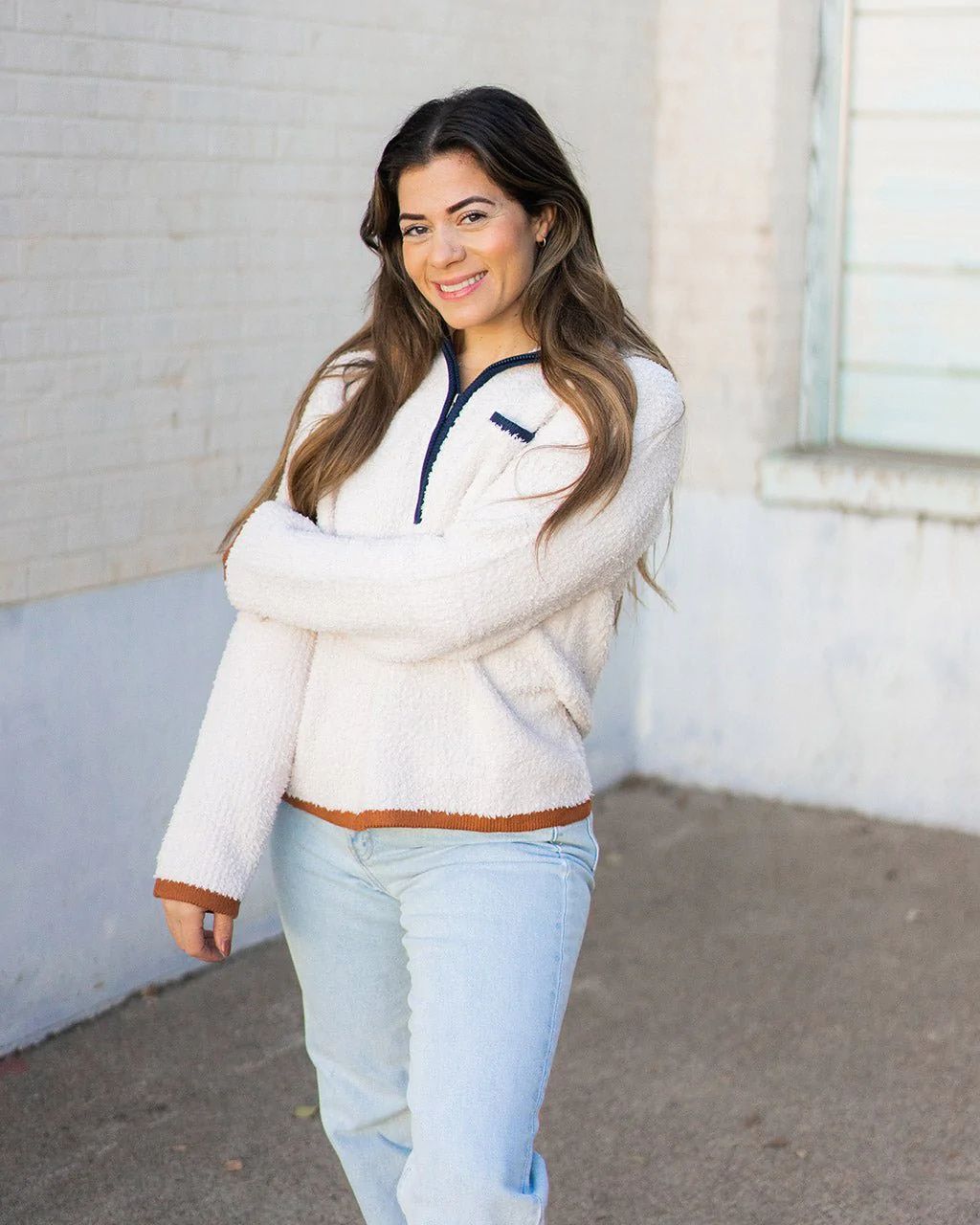 Tulsa Fuzzy Quarter Zip | Lovely + Blush