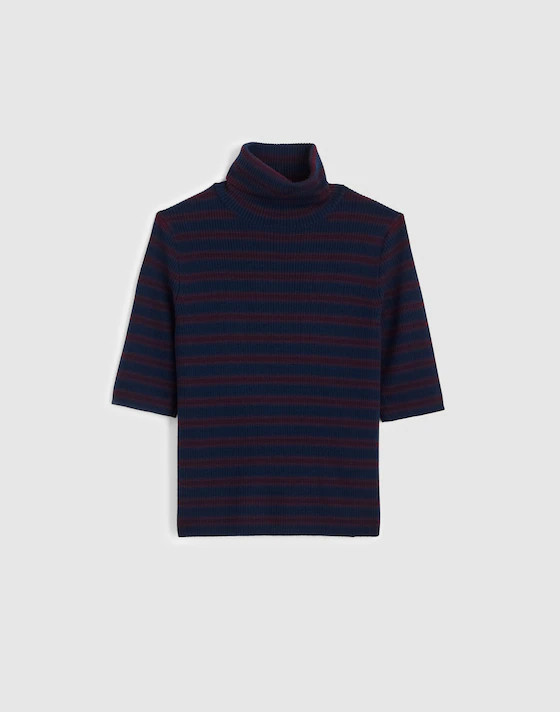 Ribbed Turtleneck Tee in Merino Wool | Madewell