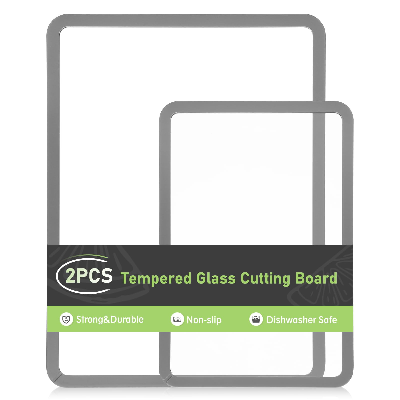 Cutting Board, Tempered Glass Cutting Board for Kitchen Counter, 2Pcs Chopping Board Set with Non... | Amazon (US)