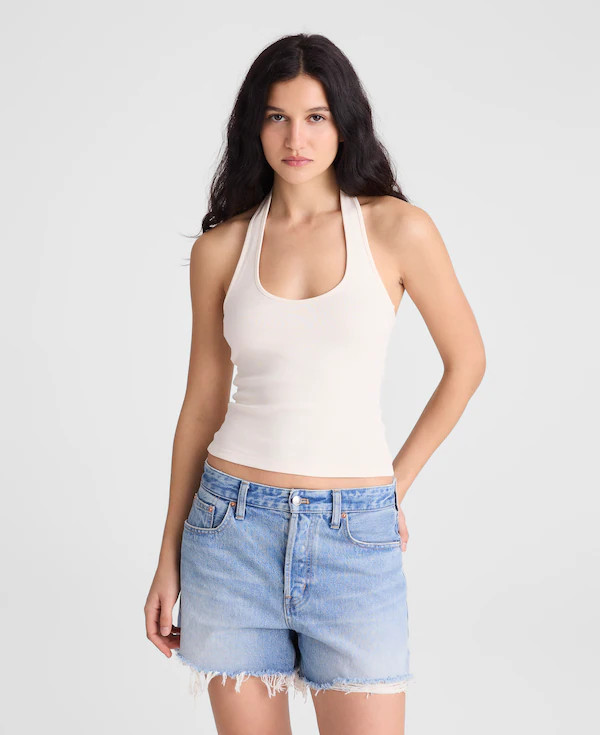 The '90s Halter Top in Compact Cotton | Madewell