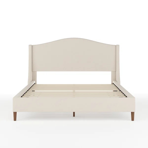 Martha Stewart Amelia Upholstered Platform Bed With Curved Headboard | Wayfair North America