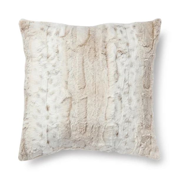 Mainstays Faux Snow Leopard Fur Decorative Square Pillow, 18" x 18", Leopard - Walmart.com | Walmart (US)