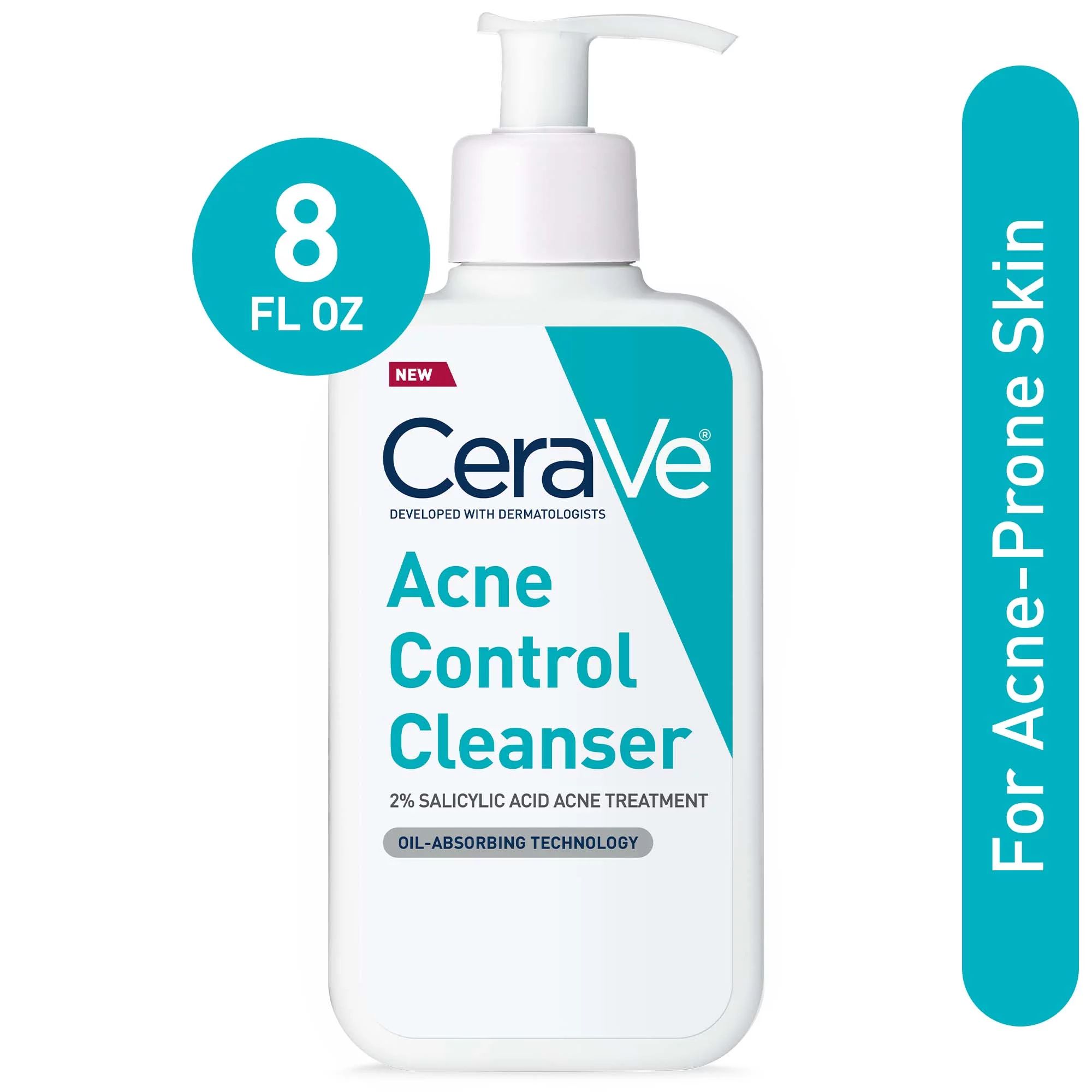 CeraVe Acne Face Wash, Acne Cleanser with Salicylic Acid and Purifying Clay for Oily Skin, 8 fl o... | Walmart (US)