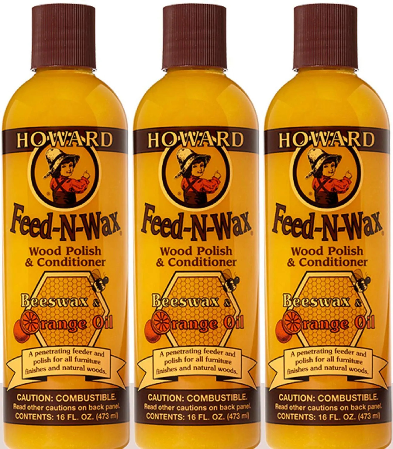 Howard FW0016 Wood Polish Conditioner 3 x 16 fl oz Orange | FW0016-1BB4 | Lowe's