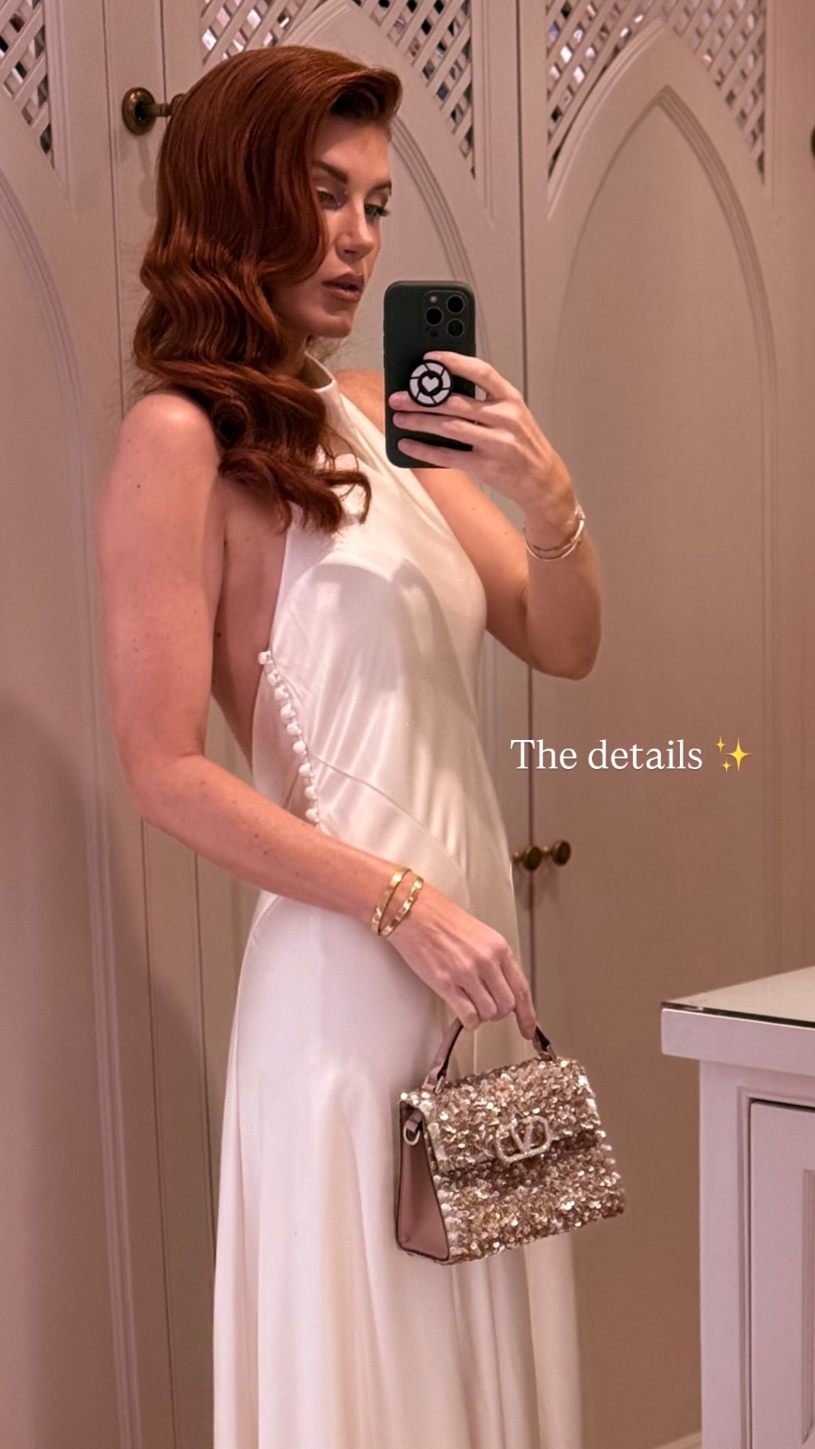 This dress is such a stunning find. The button details, the way the fabric wraps your hips - the weight… would be stunning on a bride too! 
You can definitely make this a very Ralph Lauren look- which is a trending style this year. 
10/10 recommend this piece and it’s on cyber sale right now. 
I’m wearing a size 4- but drapes your body so sizing is a little flexible. I do believe it runs short - I’m 5’9” for reference and I posted this look several times so go back to my profile for different views. 

#LTKHoliday #LTKWedding