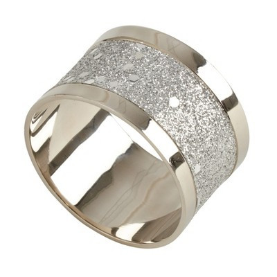 Saro Lifestyle Sparkling Design Napkin Ring Holders (Set of 4), Silver | Target