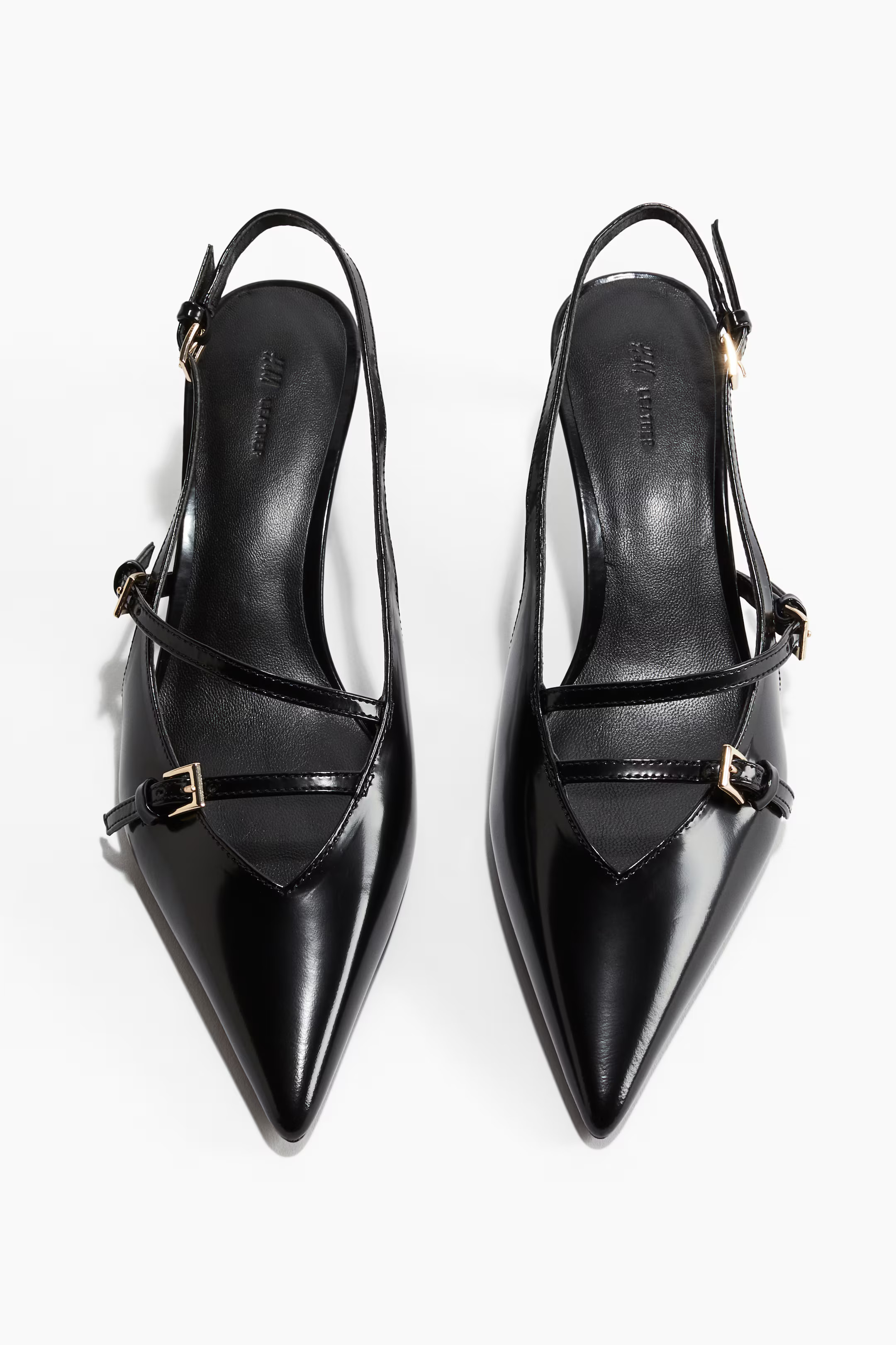 Leather Slingback Pumps - Black - Ladies | H&M US | H&M (US + CA)