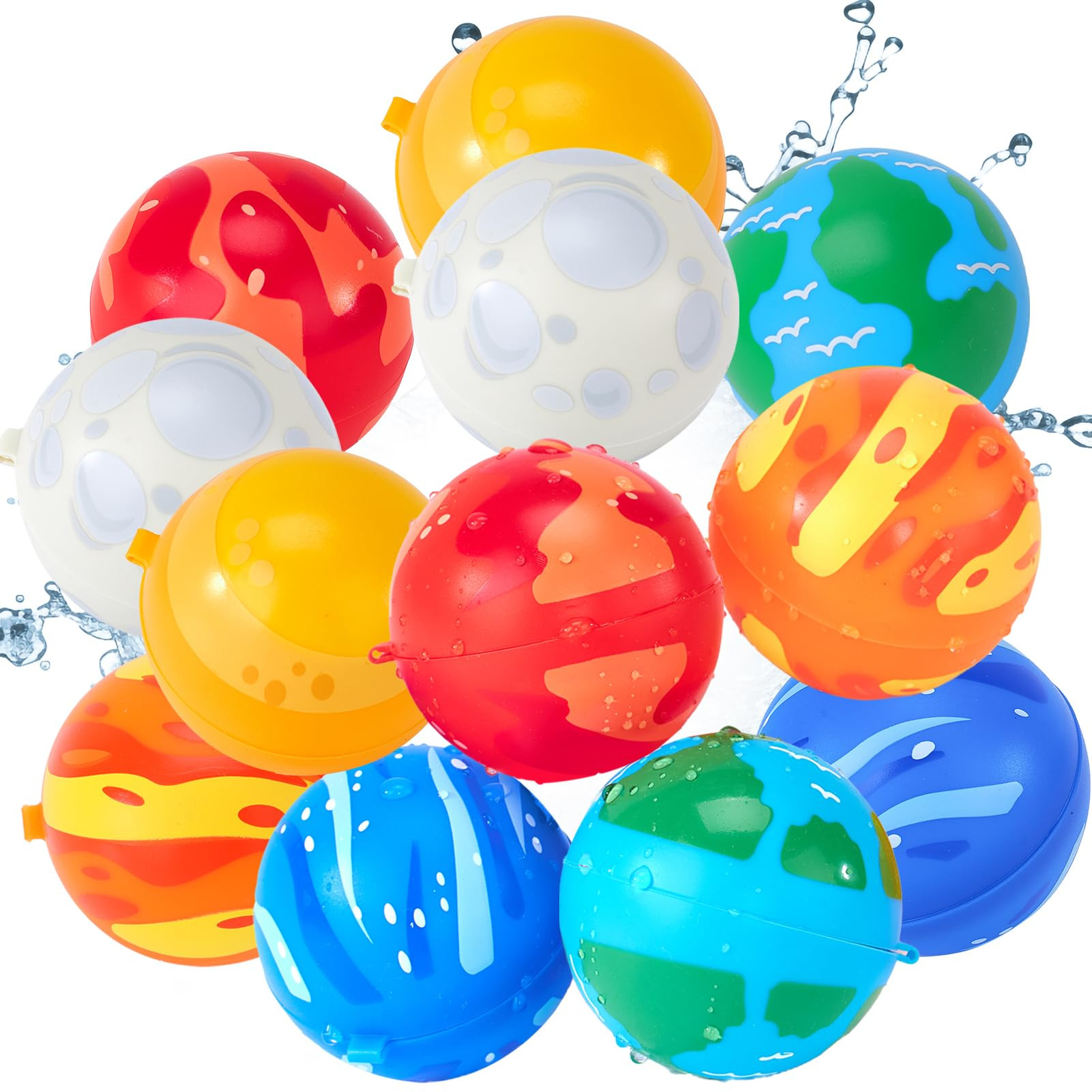 hahaland Reusable Water Balloons for Kids-12 PCS Refillable Water Ball Quick Fill Splash Balls fo... | Amazon (US)