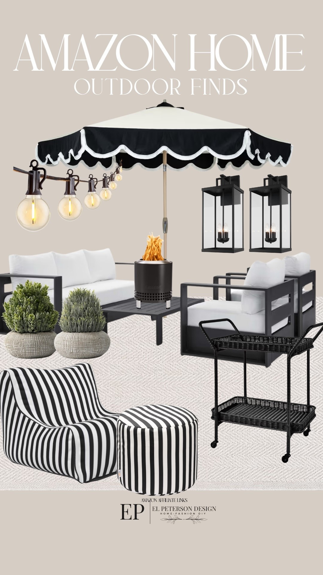 Amazon Outdoor
Area rug
Umbrella
Patio set
Cart
Lantern
Fire pit
Pouf
Ottoman


#LTKHome