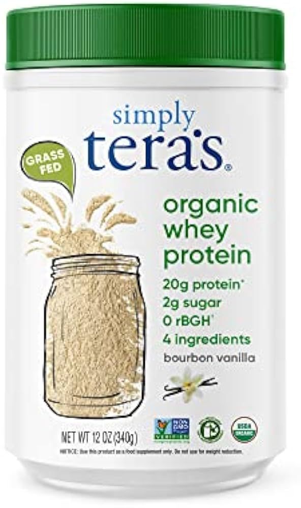 simply tera's Organic whey Protein Powder, Bourbon Vanilla Flavor | Amazon (US)