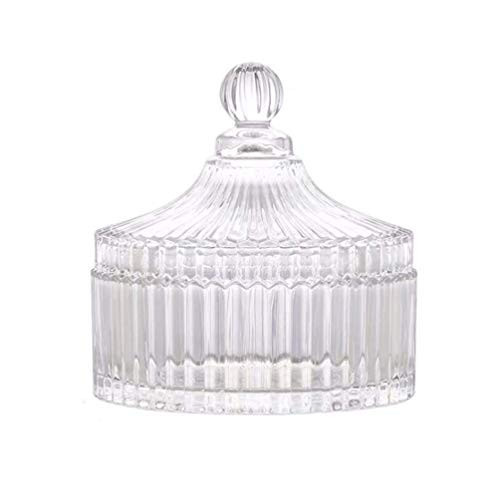 280ML/10Oz Candy Dishes Crystal Glass Candy Box with Lid Decorative Covered Food Storage Organization Sugar Bowl Cookie Jar Biscuit Jar Seasoning Jar for Home Kitchen(Clear) | Amazon (US)