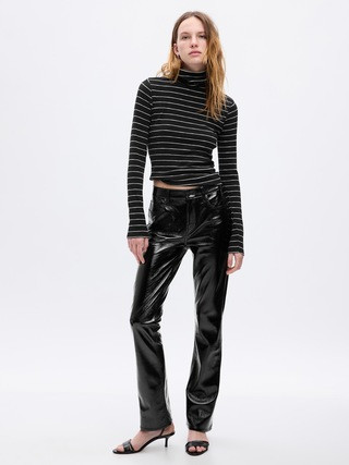 Mid Rise Vegan Patent Leather Baby Boot Pants | Gap (US)