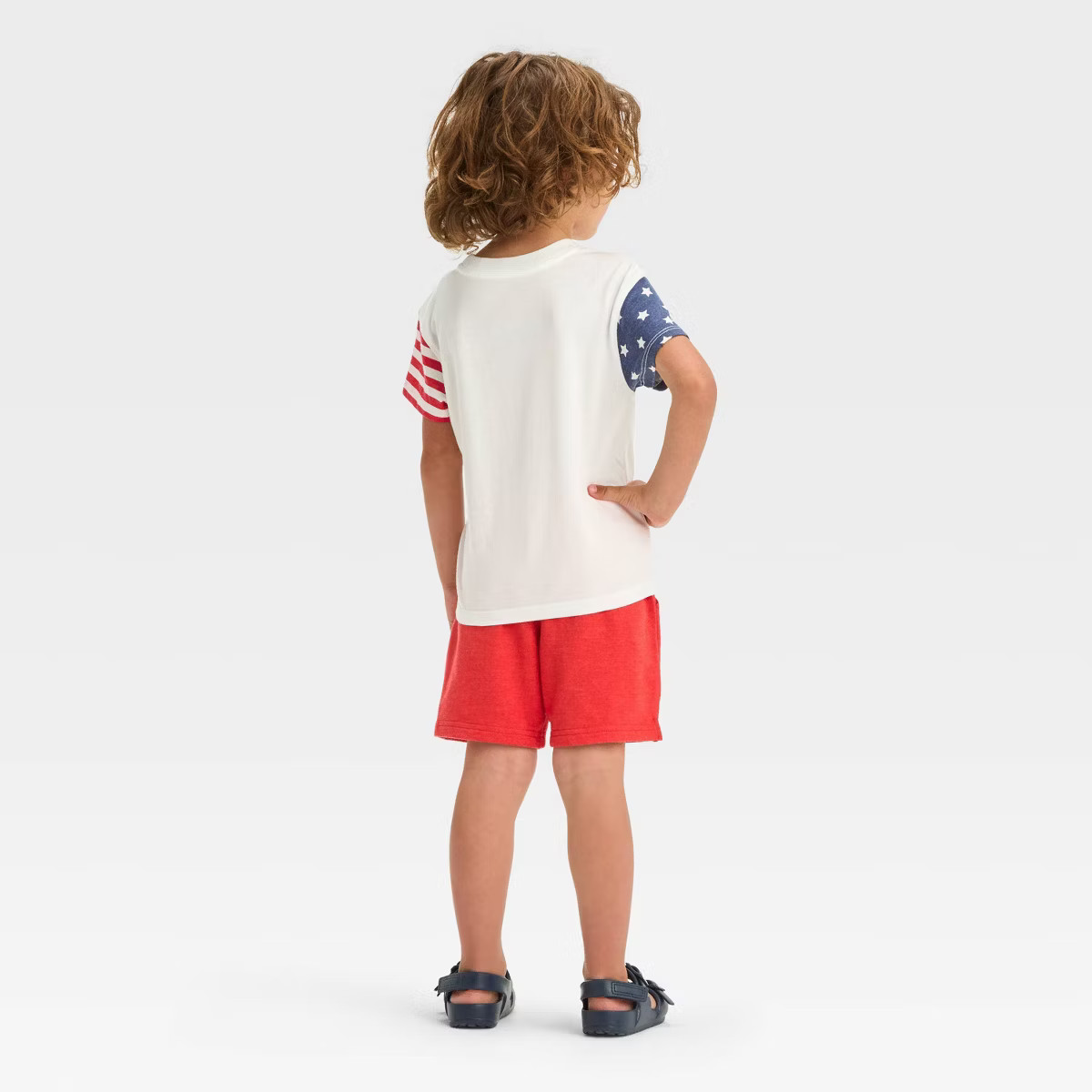 Toddler Boys' Short Sleeve Flag Jersey and French Terry Set - Cat & Jack™ White | Target