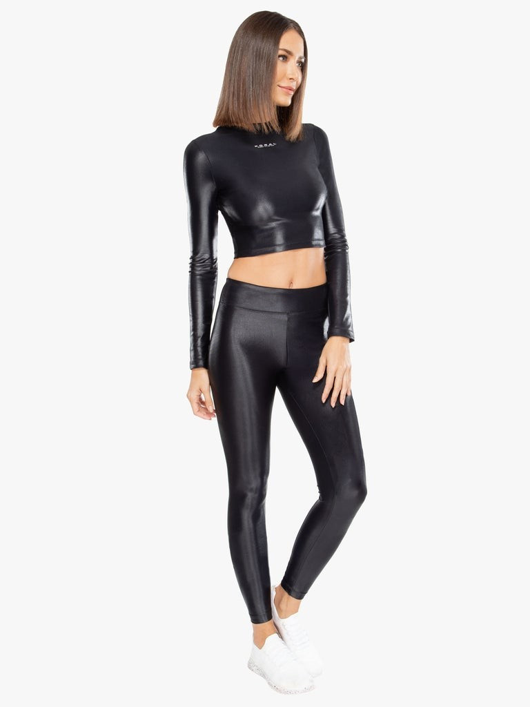 Lustrous High Rise Legging - Black | Koral