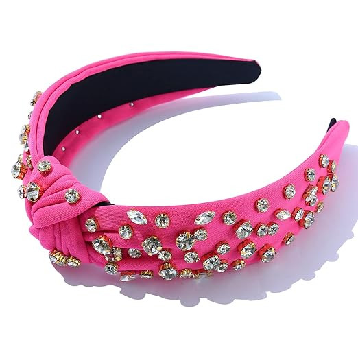 FEDANS Women Knotted Jeweled Pink Headband Rhinestone Crystal Embellished Mixed Top Hairband ladi... | Amazon (US)