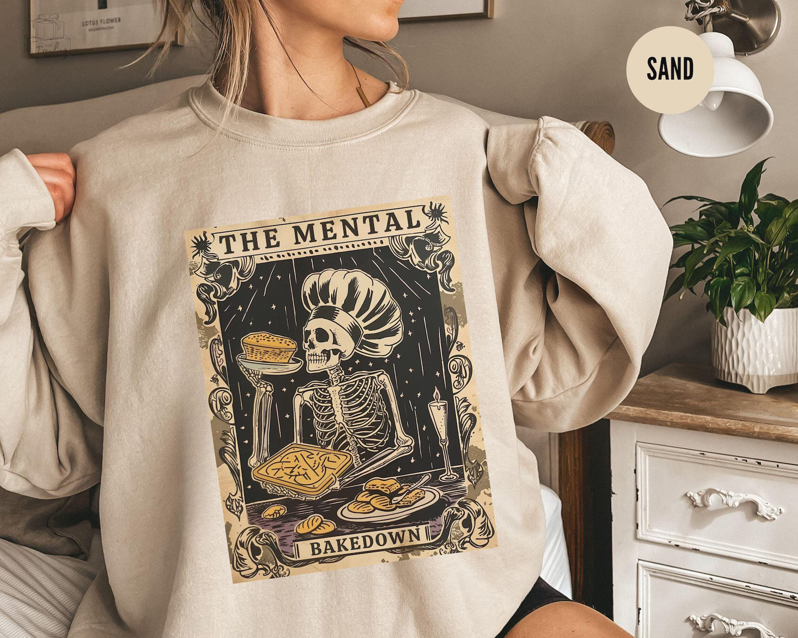 Having A Mental Bake Down Shirt, Chef Sweatshirt, Skeleton Tarot Card Shirt, Funny Baking Sweater... | Etsy (US)