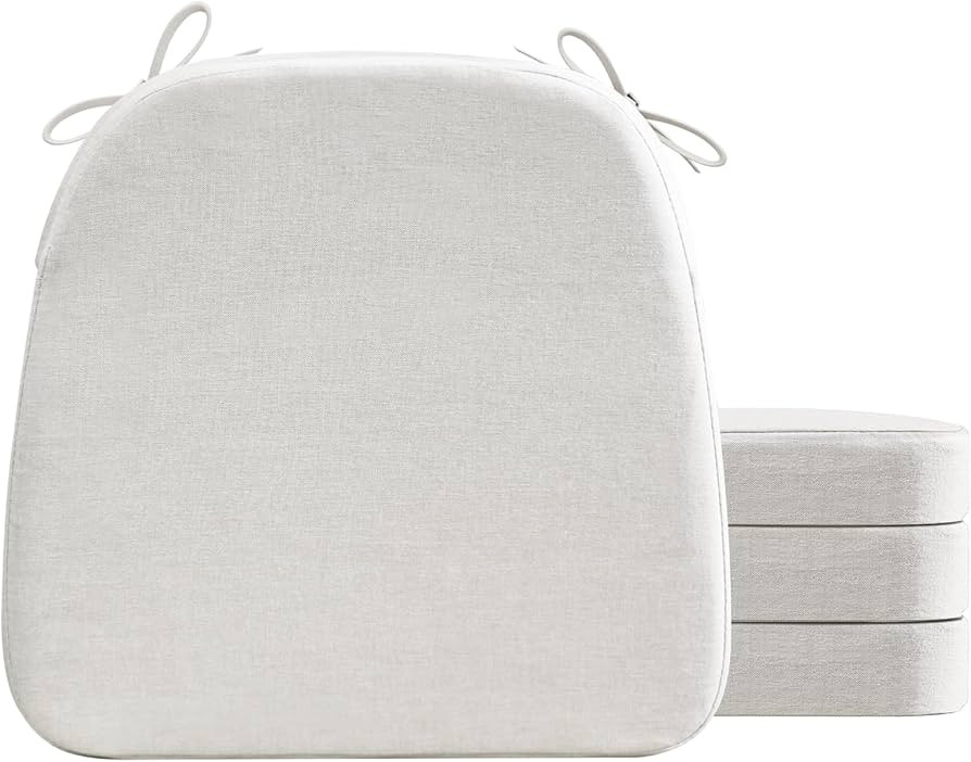 AAAAAcessories D-Shaped Chair Cushions, 2" Thick Dining Chair Pads with Ties and Removable, Machi... | Amazon (US)