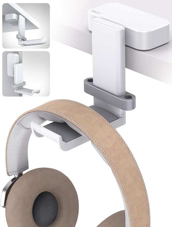 Lamicall Headphone Stand, Headset Hanger - 360 Degree Rotation Earphone Adhesive Hook Holder Moun... | Amazon (US)